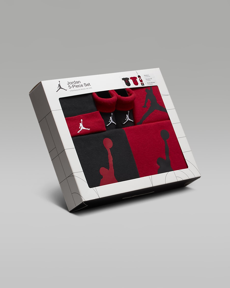 Coffret de 5 bodys Jordan 5 Piece Core Gift Set pour bebe